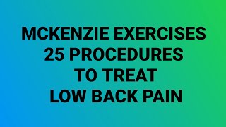 McKenzie Exercises for Low Backpain  Best exercises for sciatica amp herniated discMcKenzie approach [upl. by Chastain]