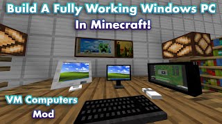 Build A Fully Working Windows PC In Minecraft  VM Computers Mod [upl. by Inaniel]