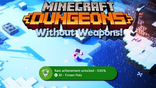 I Inspired an Achievement in Minecraft Dungeons ▫ Barefist Steve vs Creeping Winter DLC [upl. by Floria]