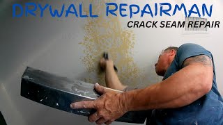 Drywall repair ceiling tape joint seam  Easy how to do ceiling crack repair step by step crack fix [upl. by Harned656]