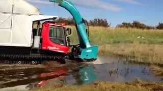 PistenBully GreenTech mulching wetland salt marshes Yorkshire Wildlife Trust [upl. by Johst22]