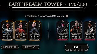 Earthrealm Tower Boss Match 170 amp 190 using Gold Team  MK Mobile [upl. by Obadias]