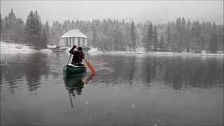 Winter Tripping  Canoe overnighter with Cosmo amp Bushcraft Girl [upl. by Joo]