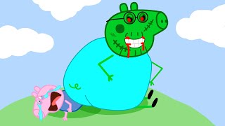 Zombie Apocalypse Mom Pig turns into a giant Zombie  Peppa Pig Funny Animation [upl. by Nwahsyar782]