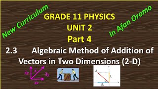 Grade 11 Physics Unit 2 part 4 Algebraic Method of Vector Addition  New Curriculum in Afan Oromo [upl. by Desdamonna]