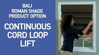 Bali Fabric Roman Shades with Continuous Cord Loop Lift Demo [upl. by Suter]