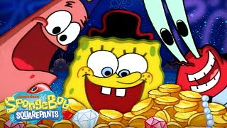 SpongeBobs BIGGEST Treasure Hunts Ever 🏴‍☠️  40 Minute Compilation  SpongeBob [upl. by Sollars]