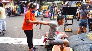 ASMR Spectacular THAILAND STREET MASSAGE on Khaosan Road Bangkok [upl. by Relyhs]