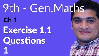 9th Class General Math Ch 1 lec 1 Exercise 11 Question no 1  Matric part 1 Gen Math [upl. by Hayikat]