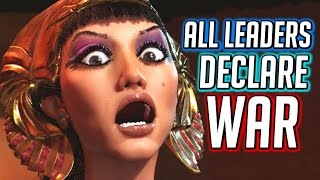 Civilization 6 🌟 All Leaders Declare War on You Cutscenes [upl. by Yleak396]