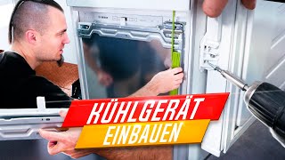 Kühlschrank einbauen Einbaukühlschrank mit Festtürtechnik montieren [upl. by Shum349]