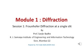 Diffraction Session 1 Fraunhofer diffraction at a single slit noise reduced [upl. by Latouche]