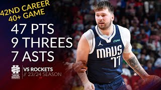 Luka Doncic 47 pts 9 threes 7 asts vs Rockets 2324 season [upl. by Genni]