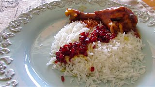 Barberry Rice with Chicken  Zereshk Polo  زرشک پلو [upl. by Garris406]