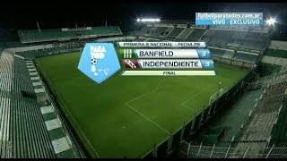 Fútbol en vivo Banfield  Independiente Fecha 28 Torneo Final 2014 Fútbol Para Todos [upl. by Schlessel]