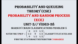 MARKOV CHAIN PROBLEM5  PQTCSE PRPECE UNIT3 VIDEO28 [upl. by Thornton]