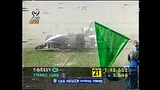 F1 Germany 1998 FP4 Rosset crashes DF1 [upl. by Irroc]