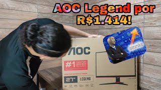 Comprei esse monitor gamer curvo com o maior custo benefício do Brasil AOC Legend C27G2ZE unboxing [upl. by Ayhtnic925]