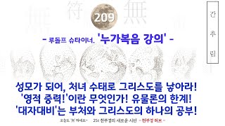 209강 슈타이너의 누가복음 강의 간추림  성모가 되어 처녀 수태로 그리스도를 낳아라 영적 중력이란 무엇인가 [upl. by Lonnard]