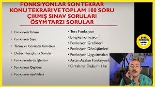 Fonksiyonlar TYTAYT TEK VİDEODA TEKRAR Konu ÖzetiÇıkmış Soru Çözümleri ve Ösym tarzı sorular PDF [upl. by Yenroc]