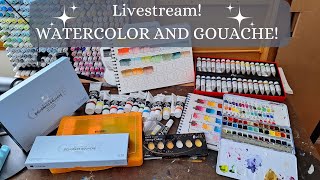 Livestream Swatching Gouache and Watercolors [upl. by Melodee]