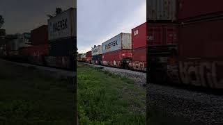 CSX Intermodal Freight train at Ridgefield Park NJ [upl. by Adolpho]