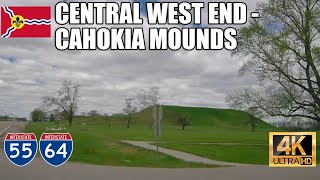 4K drive St Louis Central West End to Cahokia Mounds Illinois via I64 amp I55 [upl. by Leiahtan]