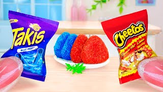 Takis vs Hot Cheetos Challenge  Mini Yummy Miniature Cheetos Chicken Cheese Sandwich Recipe [upl. by Sauer]