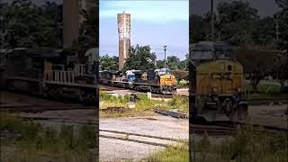 Cordele GA Train with CSX 3194 Spirit of Law Enforcement shorts [upl. by Grekin]