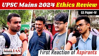 Ethics Mains 2024 First Reaction of Aspirants  UPSC Mains 2024 GS Paper 4 Review [upl. by Epifano]