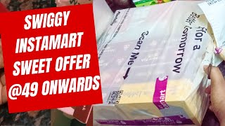 swiggy sweet offer 49 swiggy instamart indian sweets😳 unboxing😋 [upl. by Harriett]