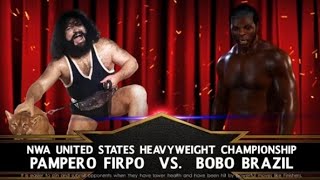 1972 Oct28  NWA BTW  Pampero Firpo vs Bobo Brazil  US Title  WWE 2K22 [upl. by Airdnala]