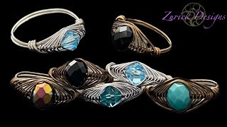 Wire Wrapping Tutorial Easy Herringbone Weave Wire Beaded Rings Great For Beginners [upl. by Ynnaf]