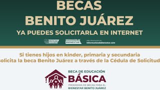 Ya TODOS Pueden Solicitar la Beca Benito Juárez en LÍNEA Primaria Secundaria y Preescolar [upl. by Ahsimit]