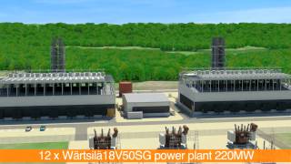 220MW power plant featuring 12 Wärtsilä 18V50SG engines  Wärtsilä [upl. by Horvitz]