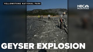 Geyser explosion at Yellowstone National Park stuns tourists [upl. by Condon]