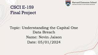 CSCI E 159 Final Project  Nevin Jaison [upl. by Omixam]