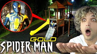 GOLD SPİDERMAN GERÇEK HAYATTA OYUN PARKINDA DRONE KAMERASINA YAKALANDI  😱 [upl. by Zealand499]