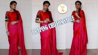 How to drape a chiffon saree  With Love Sindhu [upl. by Kan]