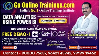 Power BI Demo Part1  August 1st 2024  Bhaskar Jogi  Go Online Trainings  90000 75637 [upl. by Kiyoshi245]