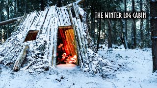 🌨6 DAYS Winter Bushcraft Building a Log Cabin to Survive the Snow amp Cold [upl. by Lokin614]