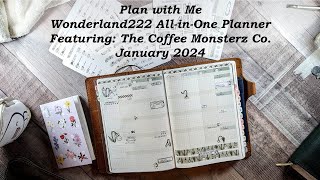 Plan with Me in My Wonderland222 All in One for January 2024 Featuring The Coffee Monsterz Co [upl. by Ballou]