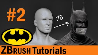 BATMAN sculpting zbrush  ZBrush Tutorial for Beginners  Zbrush 2020  Zbrush free tutorial [upl. by Ekle422]