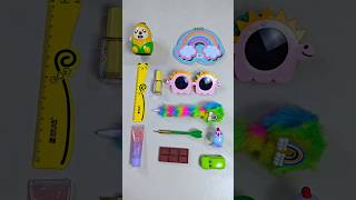 creative stationery items rainbow stationery collection pencil sharpener eraser pen stationery [upl. by Braswell]