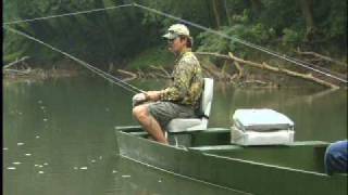 Flat Bottom Wooden Boats floating on the green river [upl. by Greenquist]