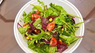 Easy Mixed Leaf Salad with Cherry Tomatoes  Mixed Green Salad with Simple dressing [upl. by Naomi]