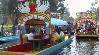 Trajineras in Xochimilco Mexico [upl. by Magena303]