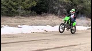 Kawasaki KX 112 doing a wheelie￼ [upl. by Leeann280]