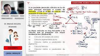 PREGUNTAS ENAM DE COLECISTITIS AGUDA CALCULOSA  CIRUGÍA GENERAL  VILLAMEDIC [upl. by Neelrihs]