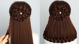 Cute Holiday Hairstyle With Braids Easy  Latest Hairstyle For Long Hair Wedding Guest [upl. by Tsirc147]